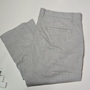 Zara Striped Light Gray and Cream Trousers